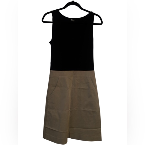 Dkny Dresses & Skirts - Dkny Black Top with Khaki Skirt Colorblock Dress